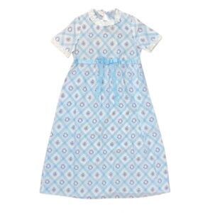 St. Michael’s Vintage 7 Year Old Girls Maxi dress kids blue and pink